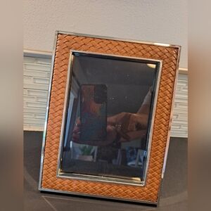 Ralph Lauren Leather and Silver plated frame.  Fits a 5x7 Pic